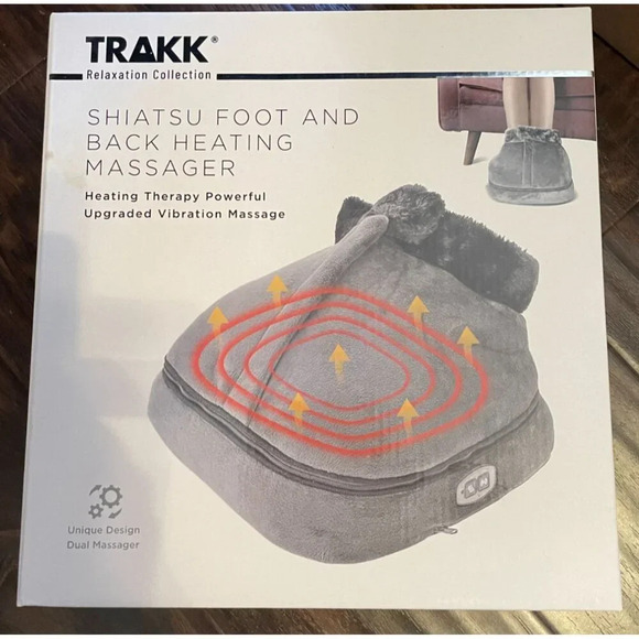 Trakk Shiatsu Foot Back Heating Massager Dual Purpose Vibration Massage NEW - Picture 1 of 4